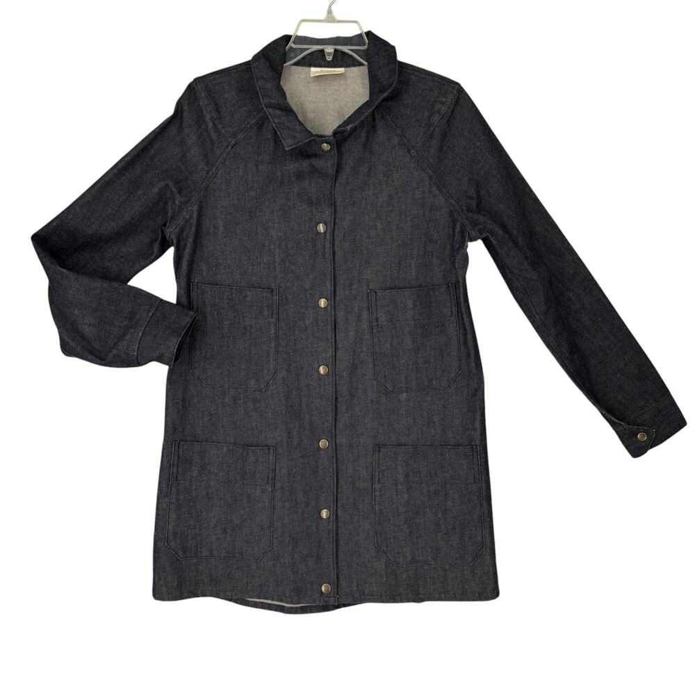 Women's Dark Denim Button-Front Coat
